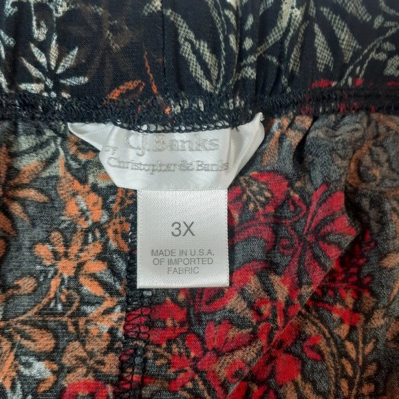 CJ Banks Skirt Womens 3X Floral Print Midi Flowy - Picture 3 of 12